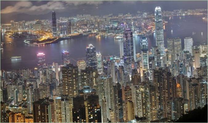 Una vista della città di Hong Kong